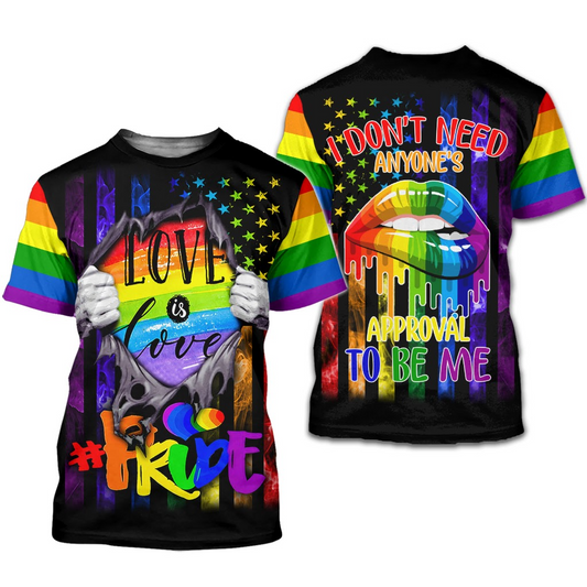 LGBTQ Pride 3D Shirt All Over Printed For Man And Women, Pride Love Is Love LO0658