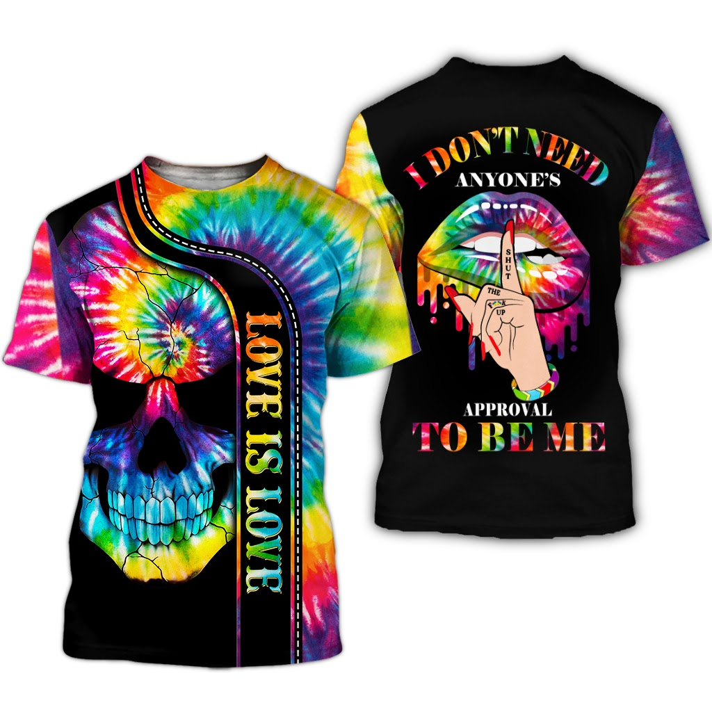 Skull Pride Shirt For Pride Month, I Don't Need Anyone Apprival To Be Me, Pride Shirt Men, LGBT Shirt LO0666