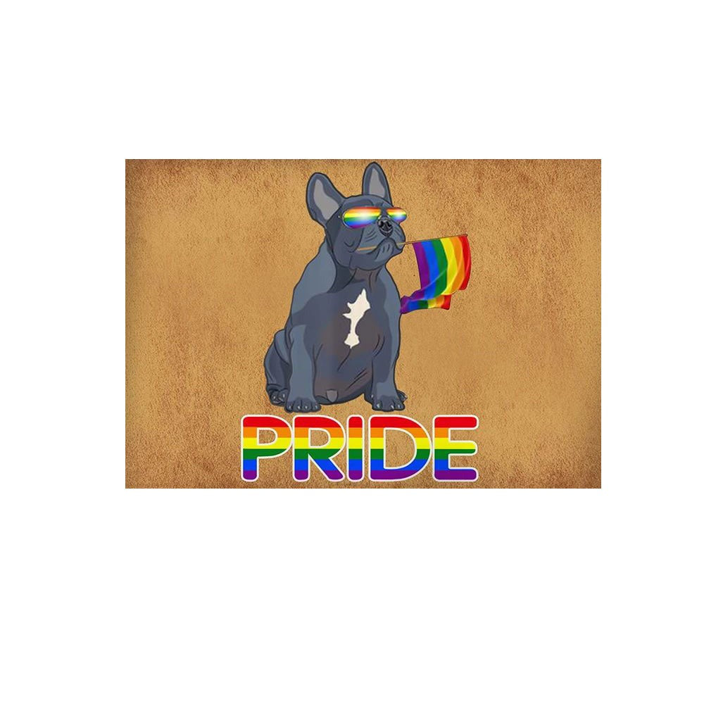 Lgbt Doormat French Bulldog Pride Doormat, Lgbt Home Decorative Welcome Doormat LO1405