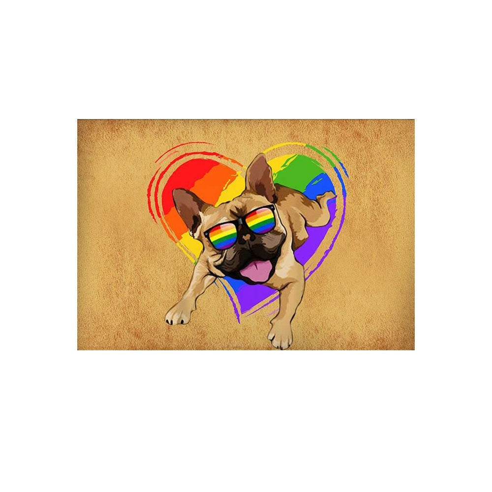 Lgbt Pride Doormat, Cute Gay Pride Dog Lgbt Home Doormat LO1411