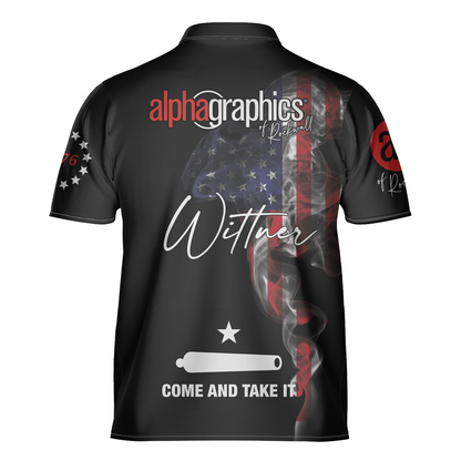 Us Flag Logo Smoke Custom Bowling Jerseys for Men, Uniform Shirt for Bowling Team, Bowler SO0727