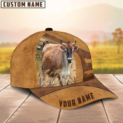 Custom Name Jersey Cattle Cap , Cattle Hat, Farm Baseball Hat, Cap Hat For Farmer Farm Lover CO1033