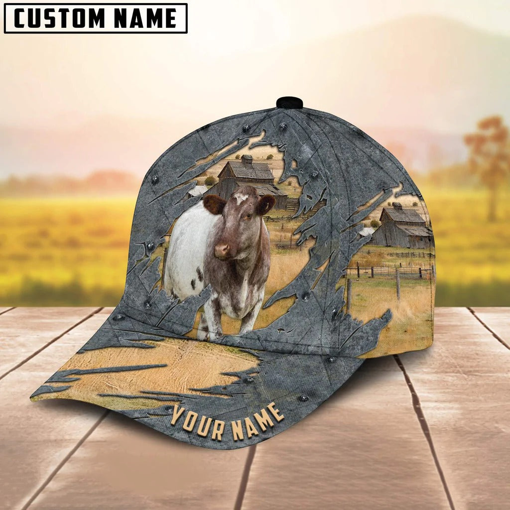 Custom 3D All Over Print Shorthorn Cap Hat Cow Classic Hat Gift For Farmer CO1055