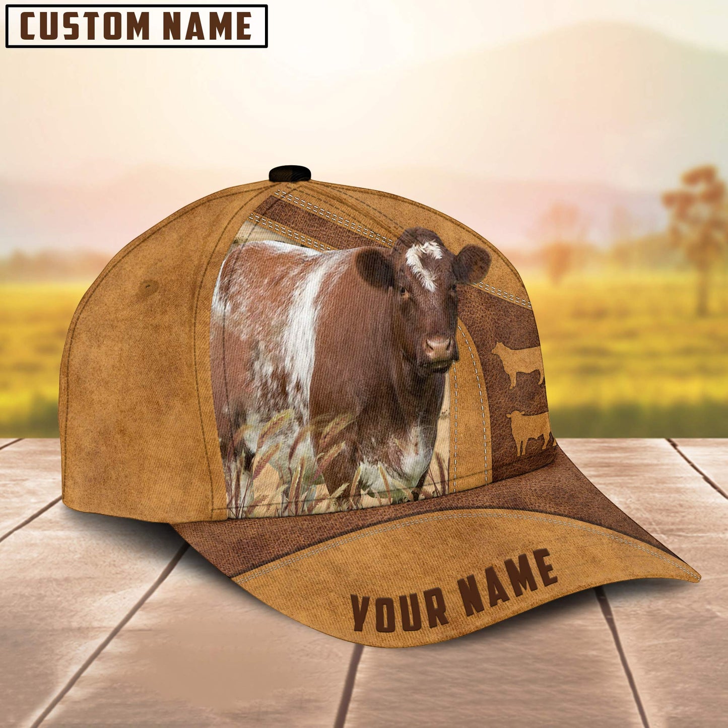 Custom Name Shorthorn Cattle Cap , Cattle Hat, Farm Baseball Hat, Cap Hat For Farmer Farm Lover CO1029