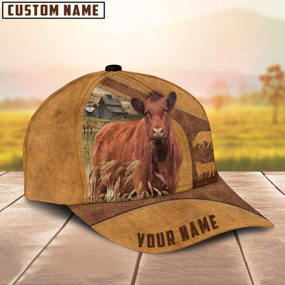 Personalized Red Angus Cattle Cap, Cattle Hat, Farm Baseball Hat, Cap Hat For Farmer Farm Lover CO1016