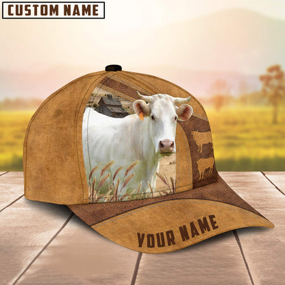 Personalized Name Charolais Cattle Cap, Cattle Hat, Farm Baseball Hat, Cap Hat For Cow Lover CO1021