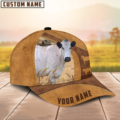 Custom Name British White Park Cattle Cap, Cattle Hat, Farm Baseball Hat, Cap Hat For Farmer Farm Lover CO1022