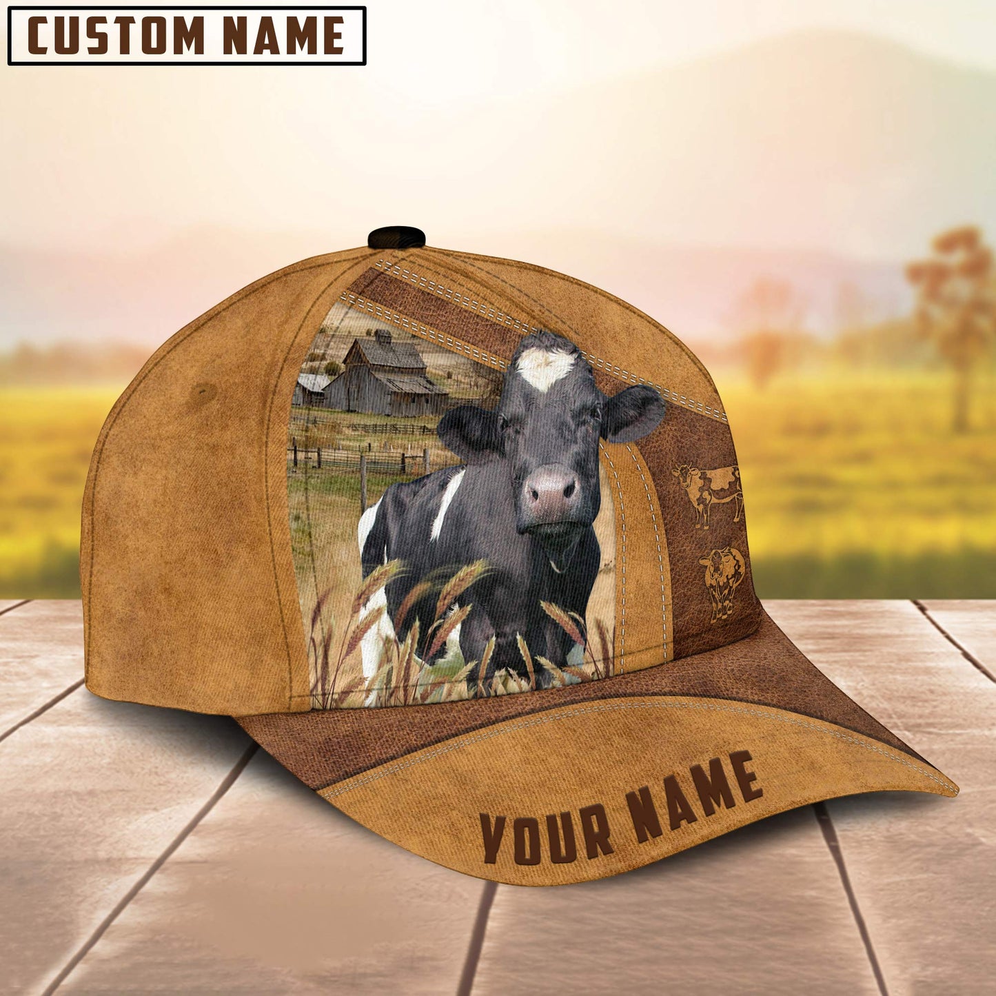 Custom Name Holstein Cattle Cap, Cattle Hat, Farm Baseball Hat, Cap Hat For Farmer Farm Lover CO1020