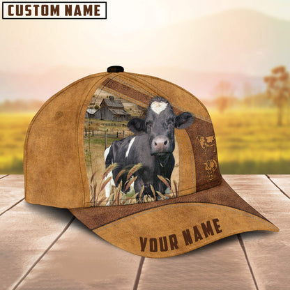 Custom Name Holstein Cattle Cap, Cattle Hat, Farm Baseball Hat, Cap Hat For Farmer Farm Lover CO1020