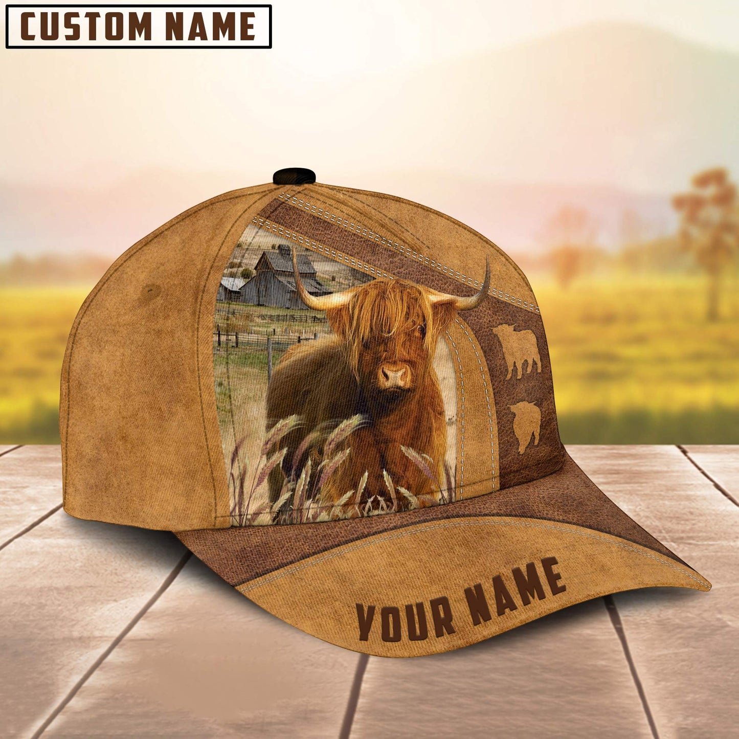 Personalized Highland Cattle Cap, Cattle Hat, Farm Baseball Hat, Cap Hat For Farmer Farm Lover CO1018