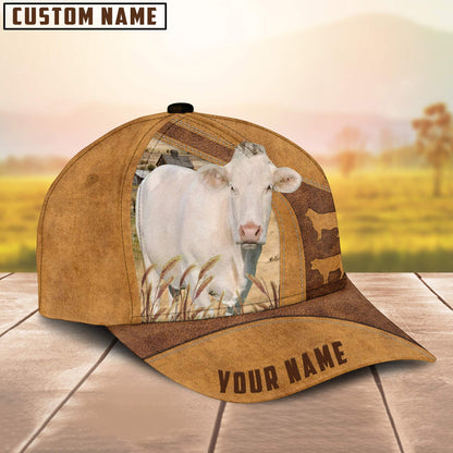 Custom Name Charolais Cattle Cap , Cattle Hat, Farm Baseball Hat, Cap Hat For Farmer Farm Lover CO0170