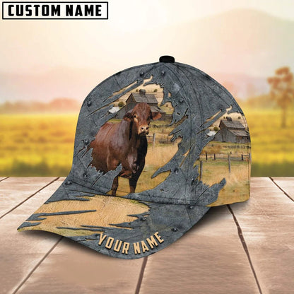 3D All Over Print Beefmaster Cap Hat For Farm Lover, Custom Name Cap Hat Farm Pattern CO1060