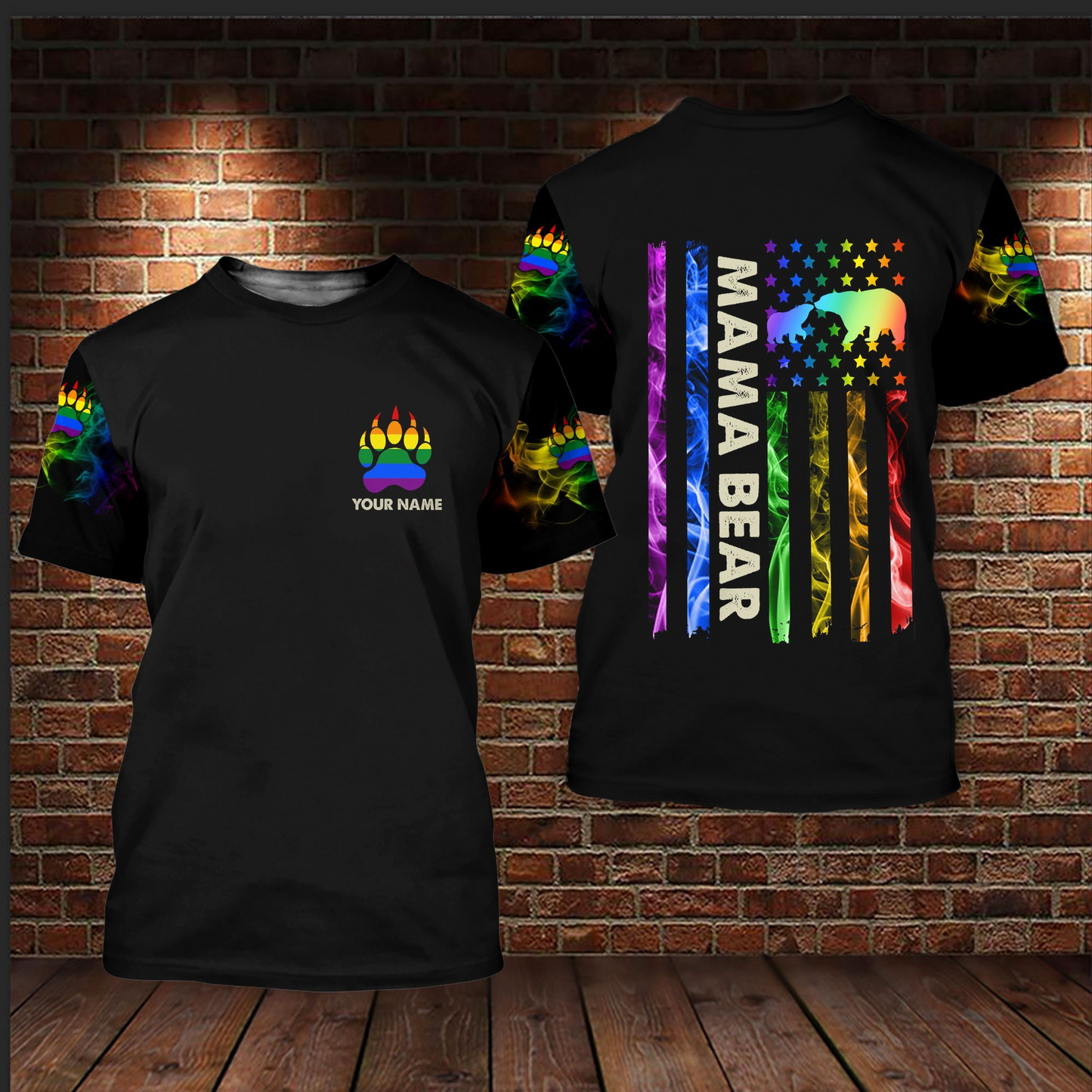 Custom Pride Shirt Mama Bear With Name, Gift For LGBT Pride Month, Gift For Gay Men, Lesbian Gift LO0765