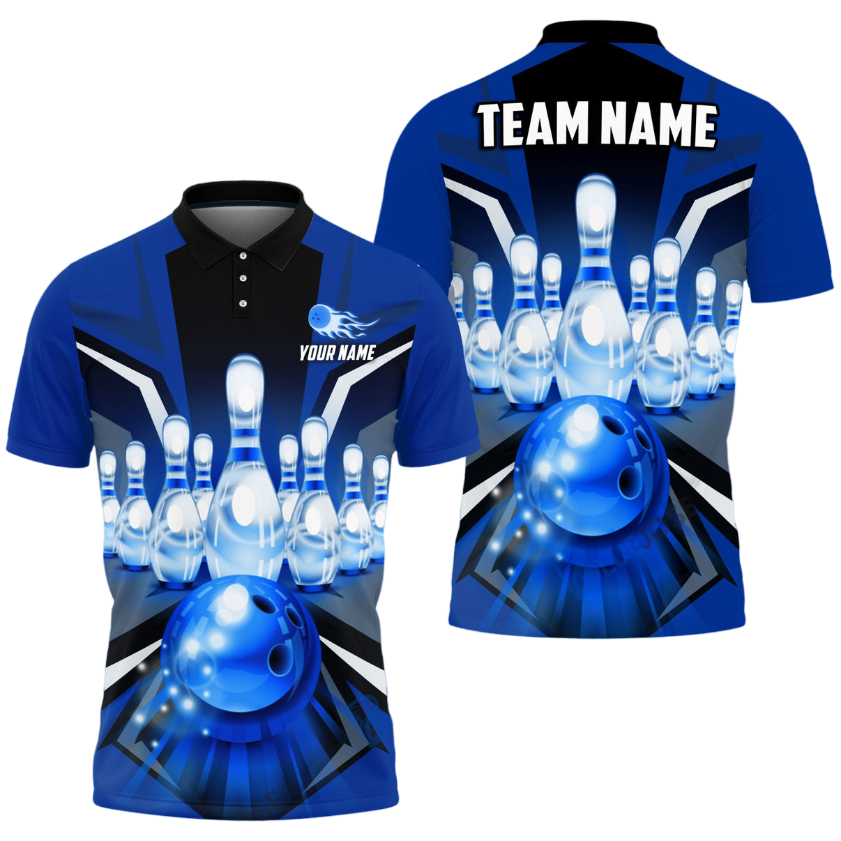 Custom Bowling Polo Shirts For Team BO0346