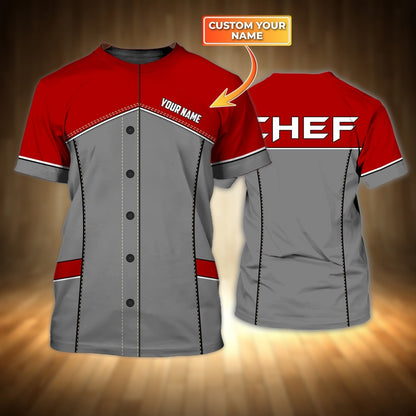 Chef Cook Personalized Name 3D Tshirt, Chef Shirt TO0860