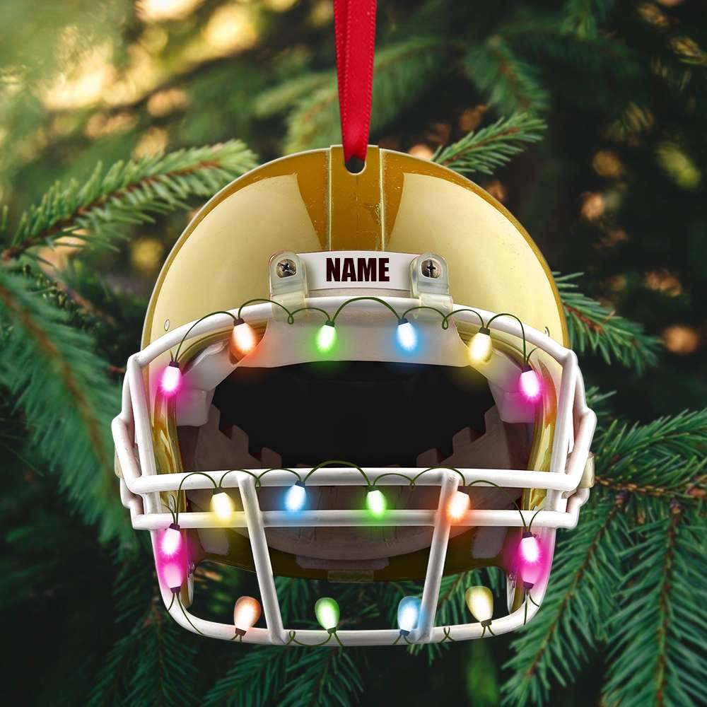 American Football Helmet - Personalized Shaped Christmas Ornament, Gift for Football Player SO0972