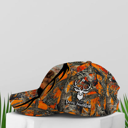 Baseball Cap For Deer Hunting Lovers Orange Camouflaged Lasfour CO0962