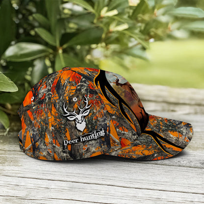 Baseball Cap For Deer Hunting Lovers Orange Camouflaged Lasfour CO0962