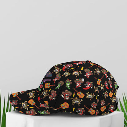 Cinco De Mayo Sugar Skull Chilies Tacos Baseball Cap Lasfour CO0165