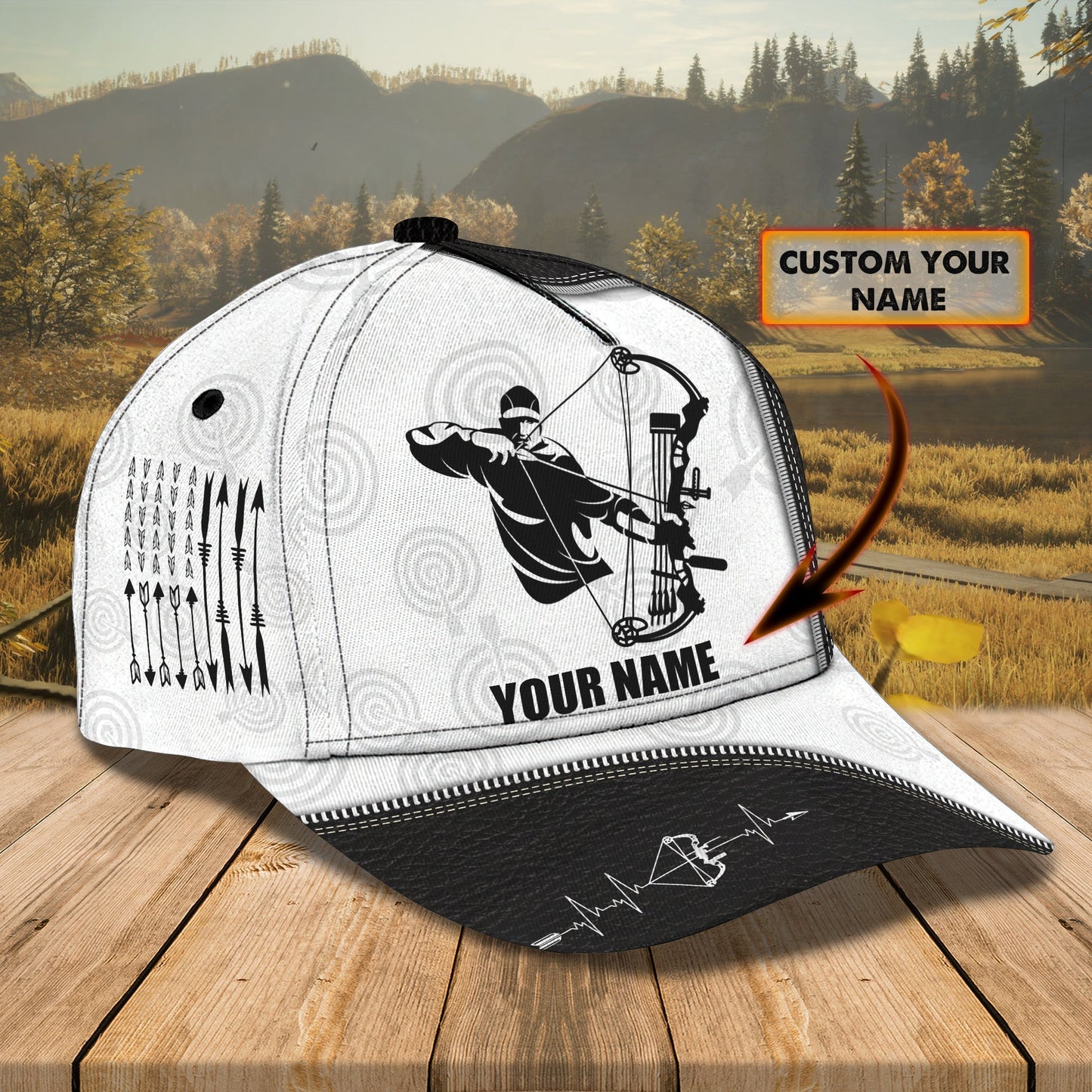 3D Classic Cap Archery 002 Personalized Name Cap Lasfour CA0989