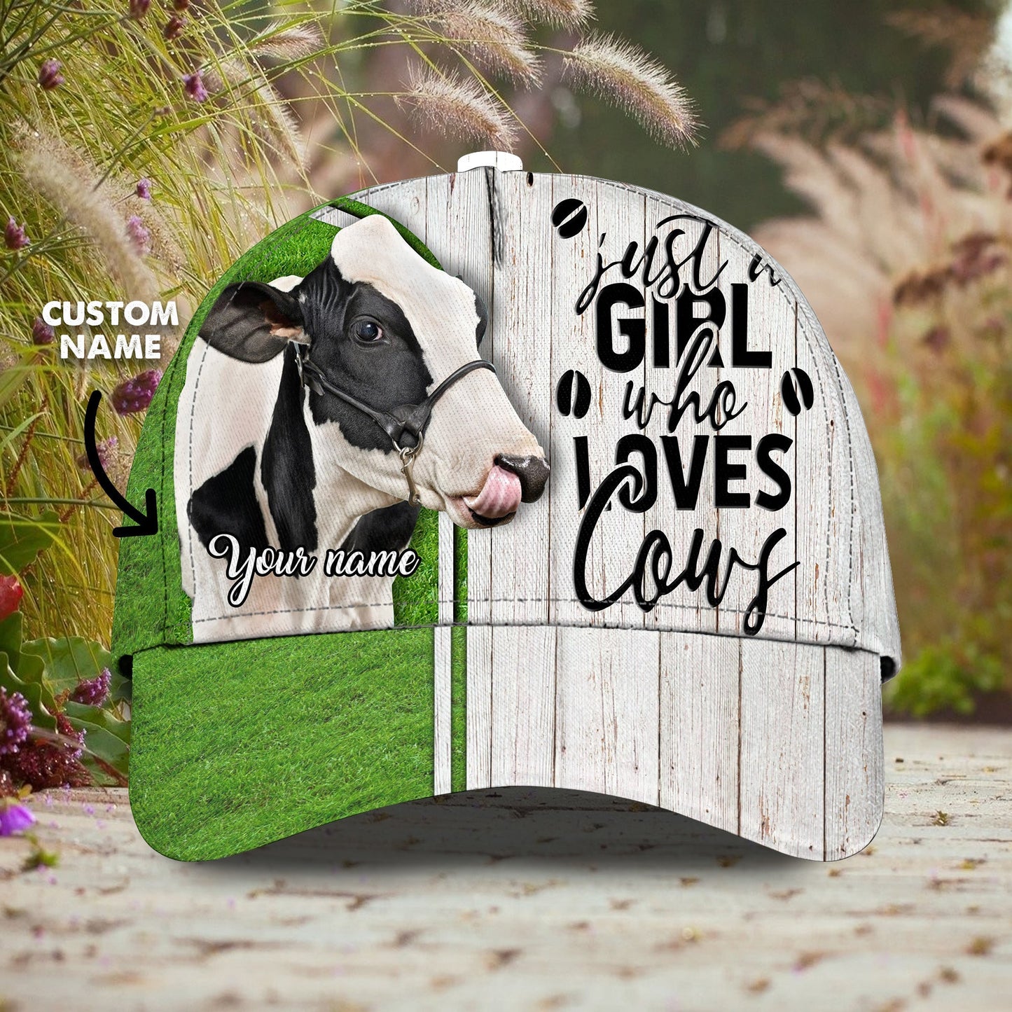 3D Classic Cap Cow Cap 01 Personalized Name Cap Lasfour CA0628