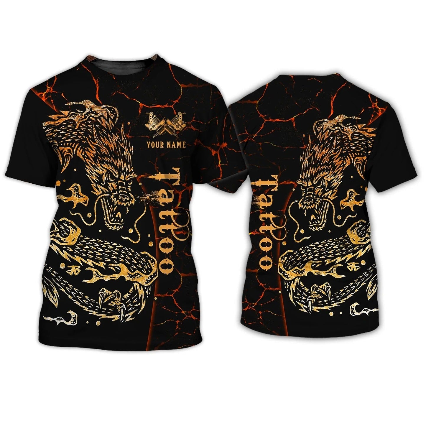 Personalized With Name Dragon Tattoo Tshirt, Gift For Dragon Lover, Dragon Shirt Tattoo Tee 3D TO2711