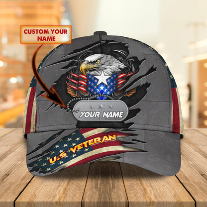 3D Classic Cap U.S Veteran Personalized Name Cap Lasfour CA0709