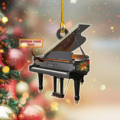 Customized Name Many Type Piano Shaped Acrylic Christmas Ornament, Perfect Gift for Musician SO0783