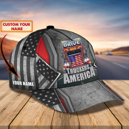 3D Classic Cap American Trucker Personalized Name Cap 07 Lasfour CA0702