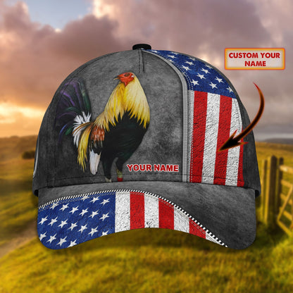 3D Classic Cap Rooster 04 Personalize Name Cap 203 Lasfour CA1068