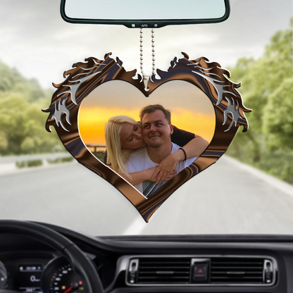 Heart Of Couple Horse God Blessed Personalized Two Sided Ornament, Couple Ornament For Car, Car Hanging Ornament OO0144