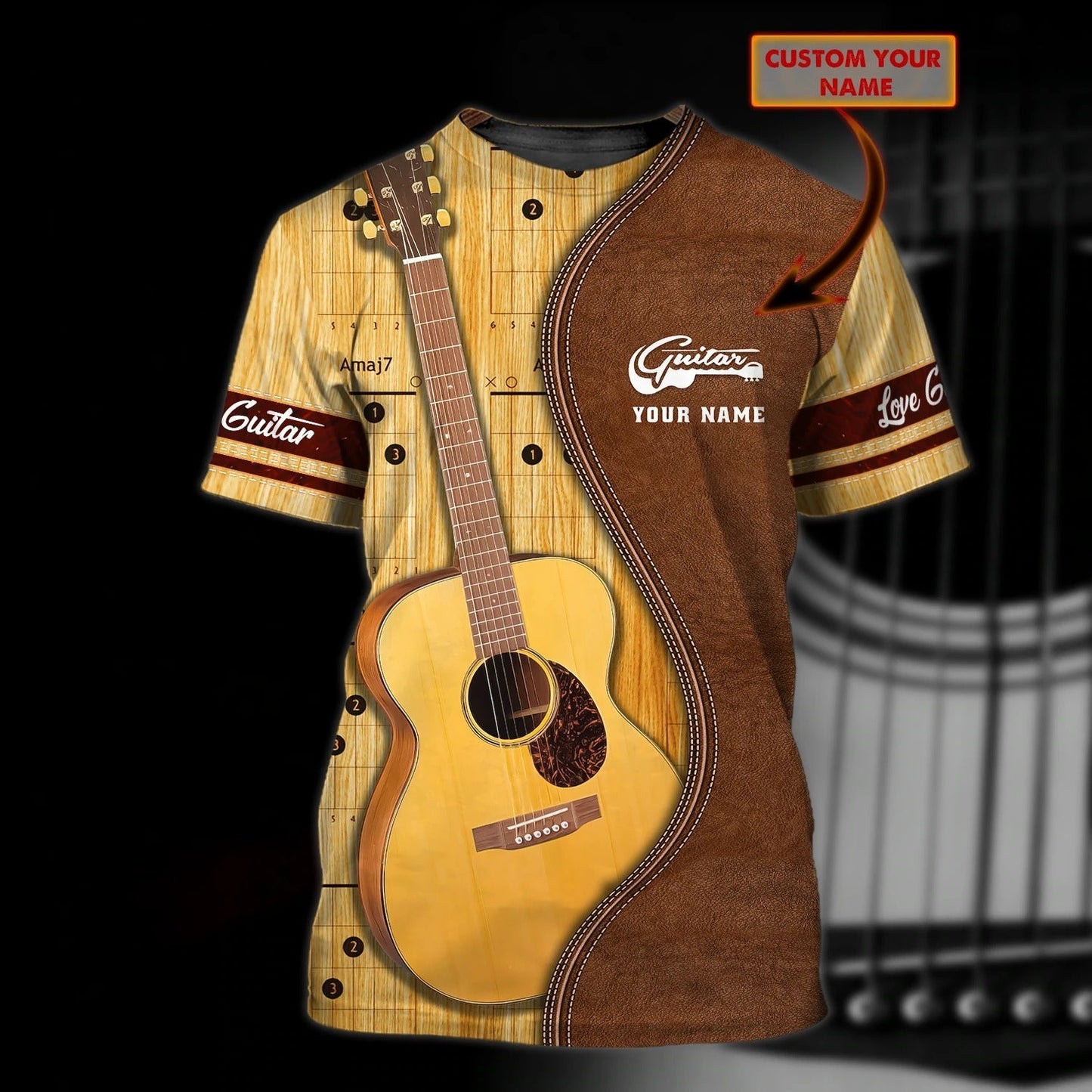 Personalized 3D Guitar Shirts Guitar Lovers, Sublimation Guitar Shirt With Name, Gift For Guitar Lover TO0202