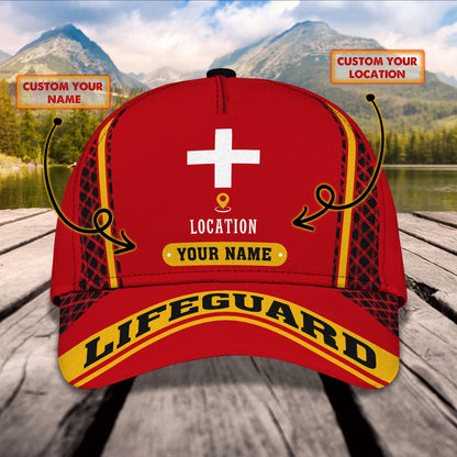 3D Classic Cap Lifeguard Personalized Name Cap Lasfour CA0845