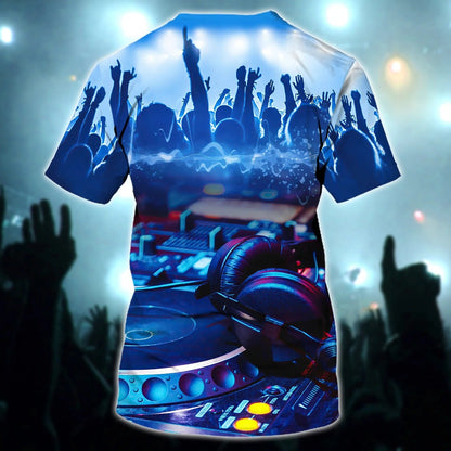 Personalized Disc Jockey 3D Shirt, Dj Man Is Playing Custom Full Print Shirts, Birthday Present To Dj Music Lover TO0039