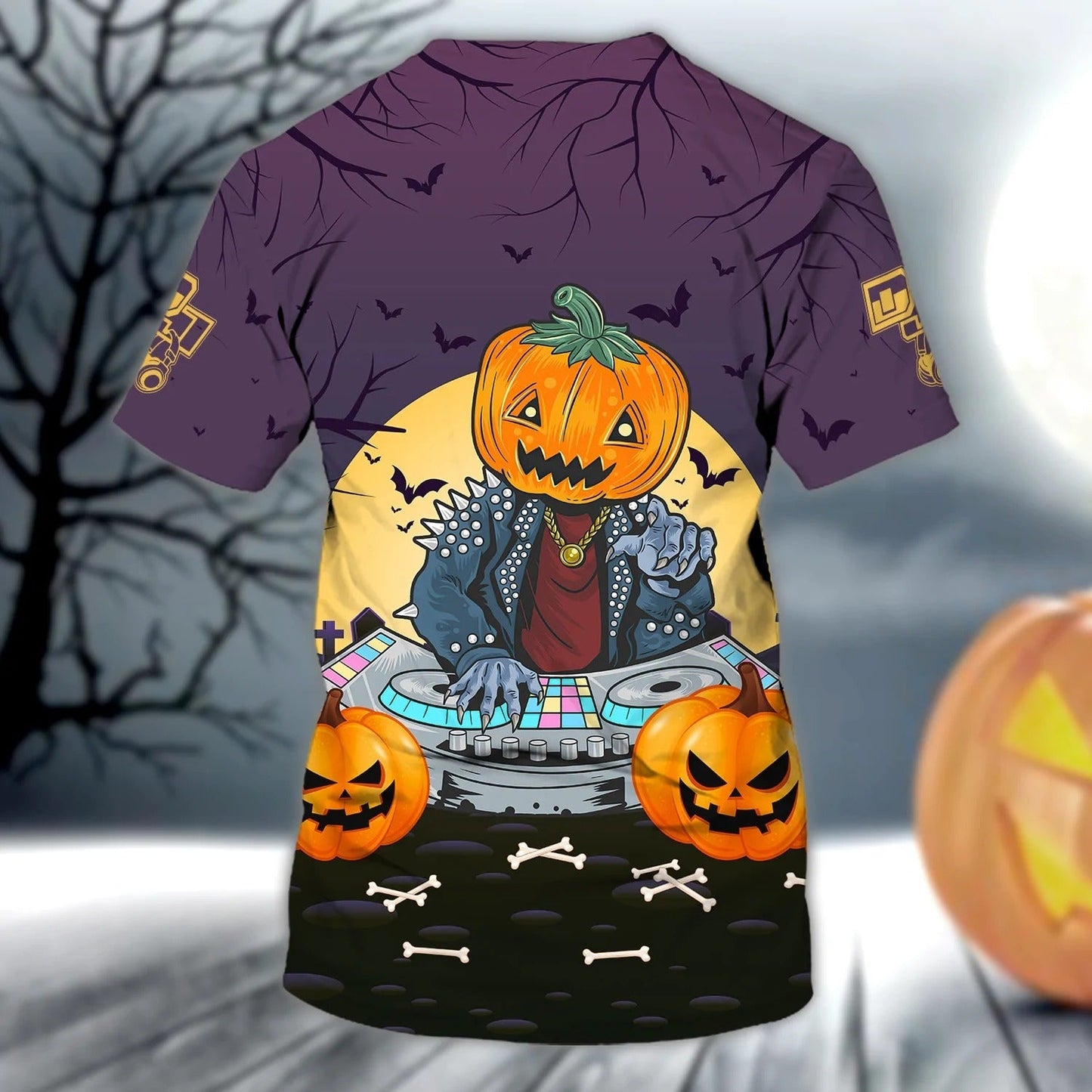 Custom Skull DJ Shirt, Skull DJ Party 3D All Over Print Tshirt Men Women, Funny Halloween DJ Gift TO2384