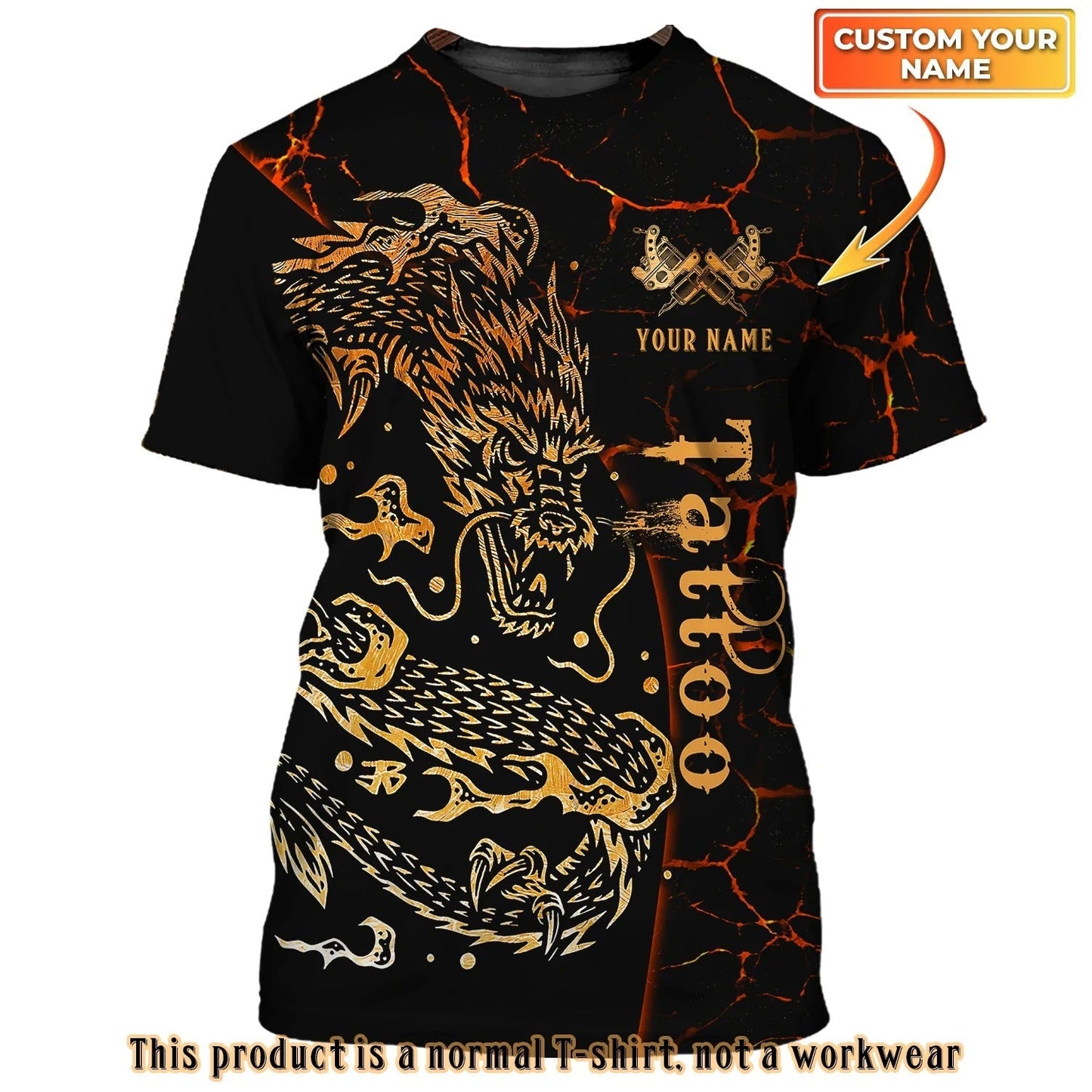 Personalized With Name Dragon Tattoo Tshirt, Gift For Dragon Lover, Dragon Shirt Tattoo Tee 3D TO2711