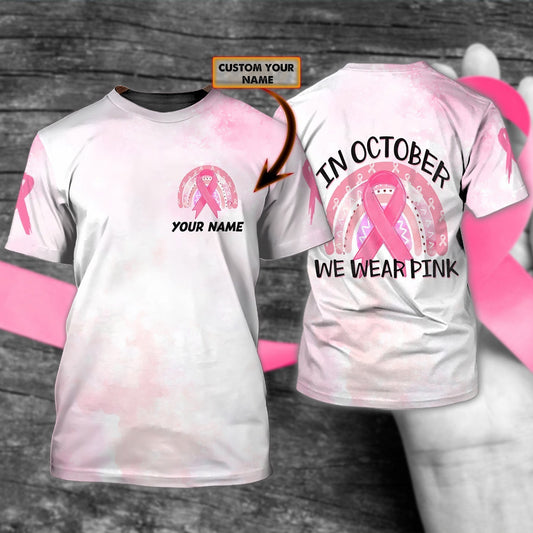 Pink And White Breast Cancer Awareness T Shirt For Men Women TO2418