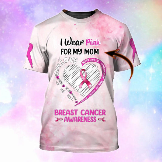 Custom Mom Breast Cancer Shirt, Gift For Breast Cancer Awareness Mom Survivor TO2436