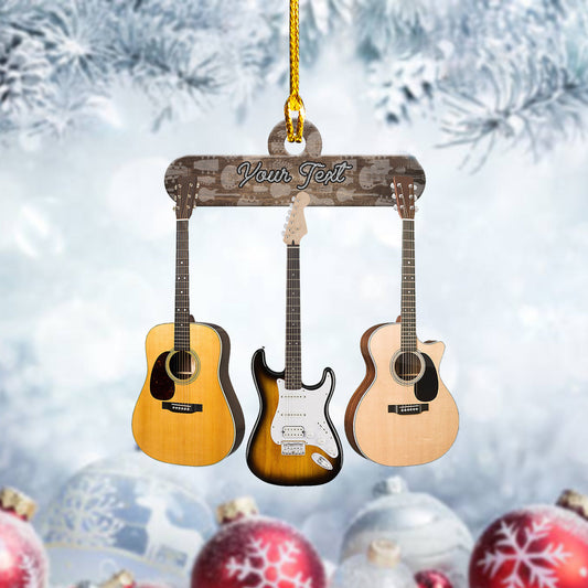 Personalized Name Guitar Acrylic Ornament, Best Christmas Gift for Musician Lover OO1655