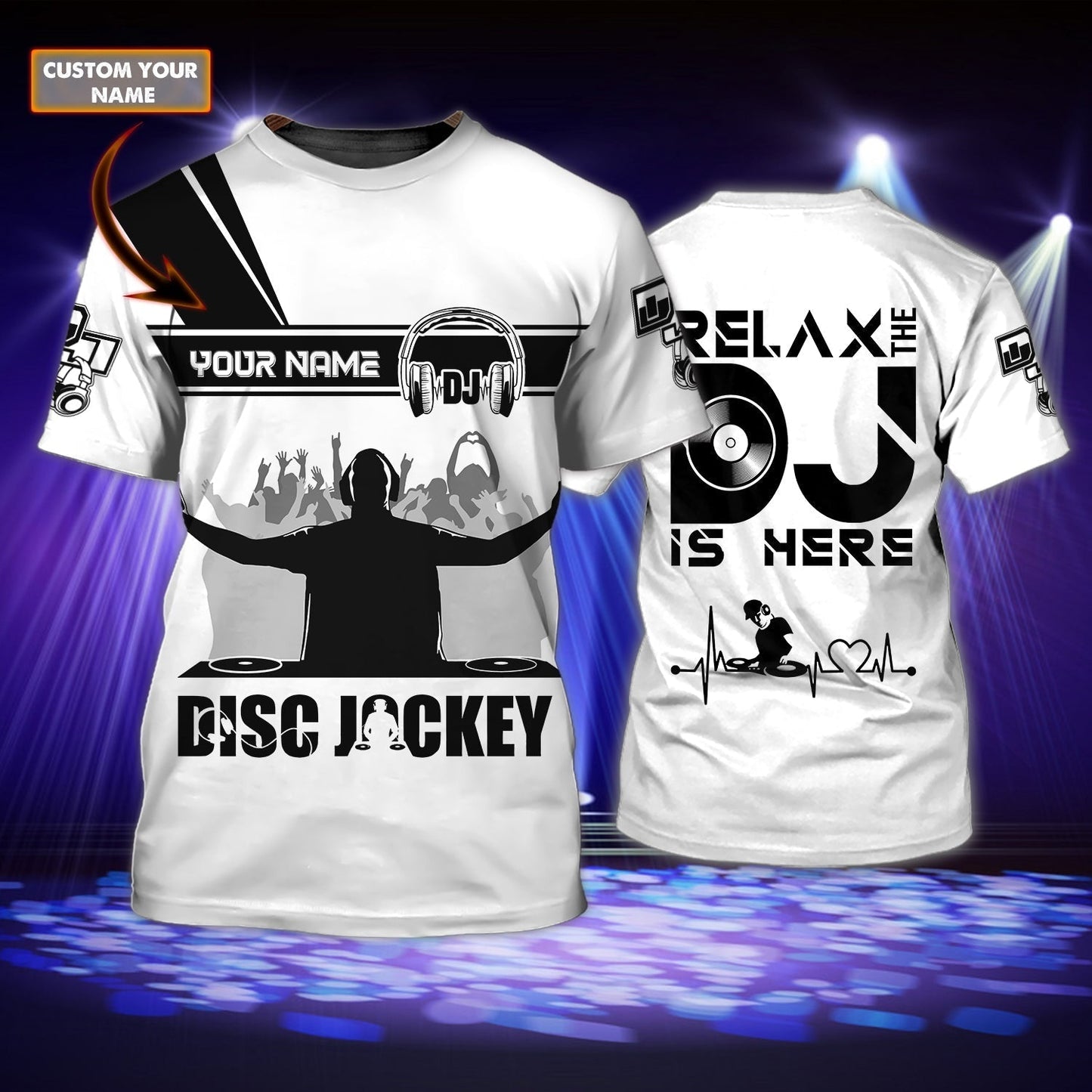 Customized Relax Dj T Shirt, 3D Dj Shirt Men And Women, Cool Disc Jockey T Shirt TO0859