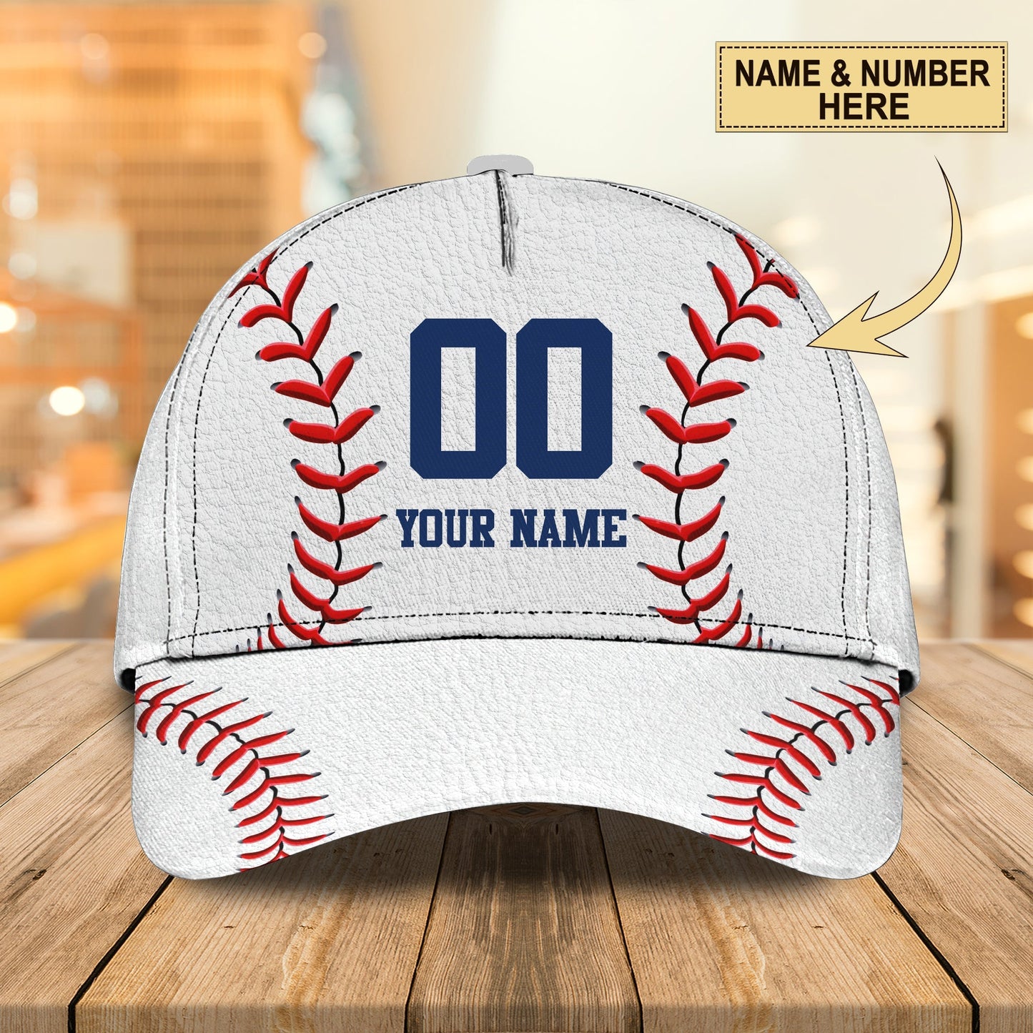 3D Classic Cap Baseball Personalized Name Cap Lasfour CA2194