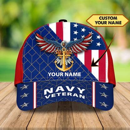 3D Classic Cap Veteran Personalized Name Cap Lasfour CA0601