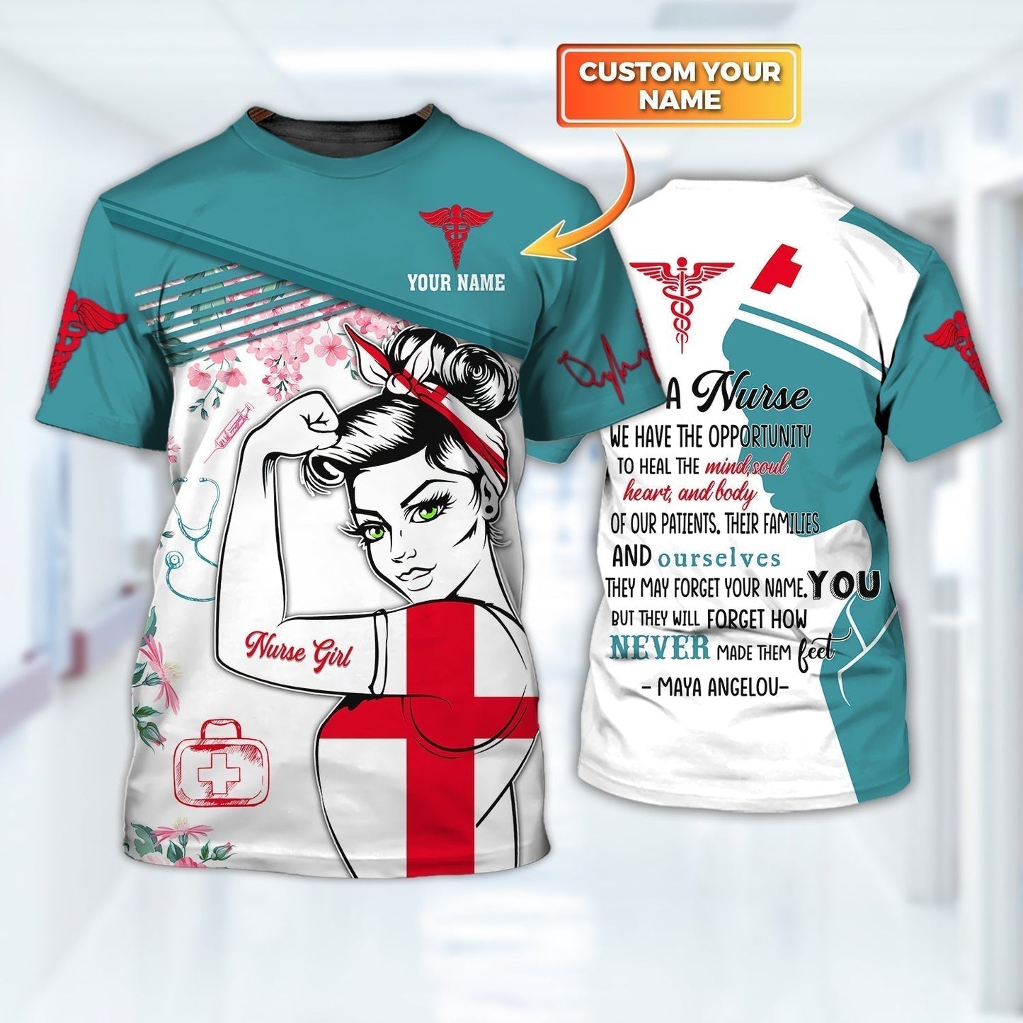 Custom 3D All Over Printed Beautiful Nurse Shirts Poem On Nurse Shirt Women Nurse Shirts TO1214