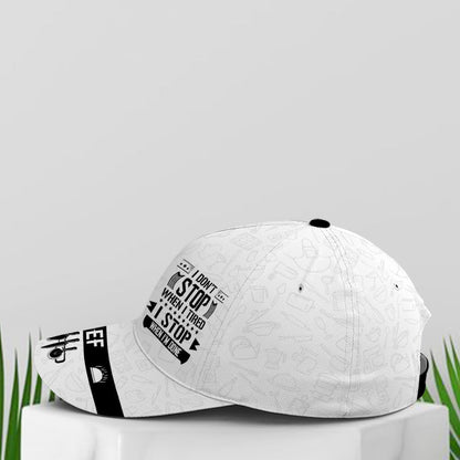 White BaseBall Cap For Chef Drawing Vector Style Lasfour CO0973