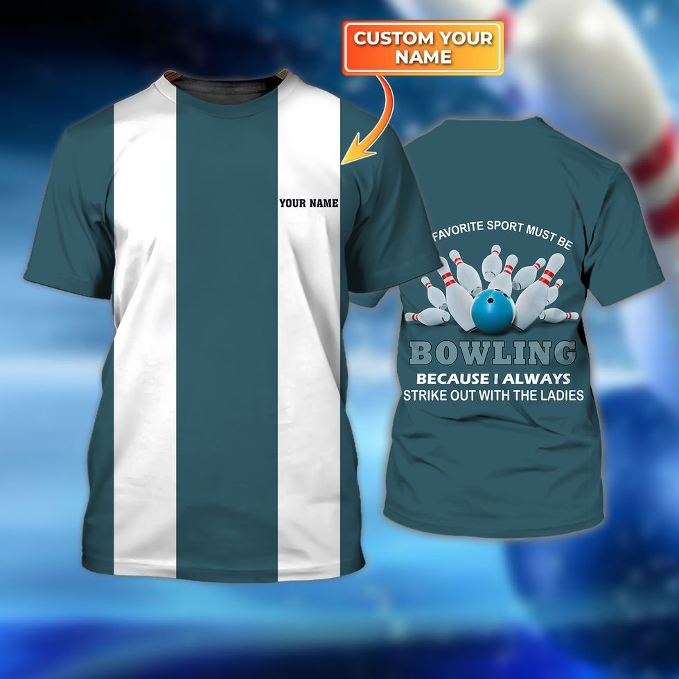 3D All Over Print Bowling Shirt, Custom Name Stripe Out Shirt, Gift for Her TO3097