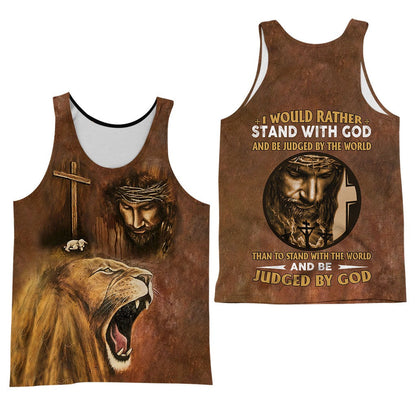 Custom With Name Name Jesus Faith Over Fear Stand With God 3D All Over Printed Clothes Jesus And Lion 3D Hoodie TO0258