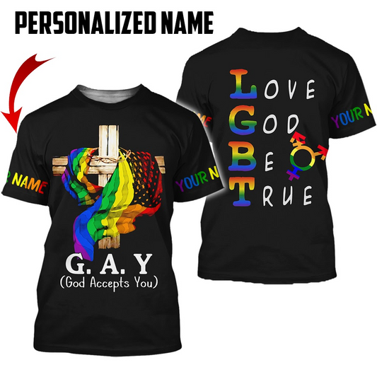 Personalized Gay Pride Shirt God Accepts Your, Gay Shirt, Gift For Gay Pride Month LO0662