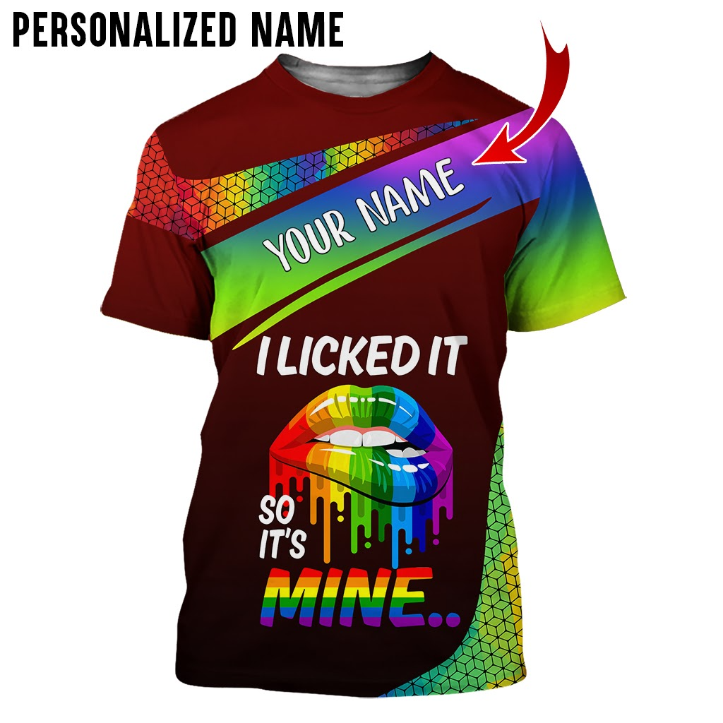 Personalized Name LGBT Pride Shirt All Over Printed Clothes, I Licked It Color Shirt LO0665