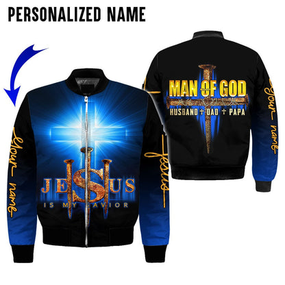 Personalized Name Man Of God Husband Dad Papa Jesus Is My Savior 3D All Over Printed Clothes, Sublimation Christian Shirt TO0257