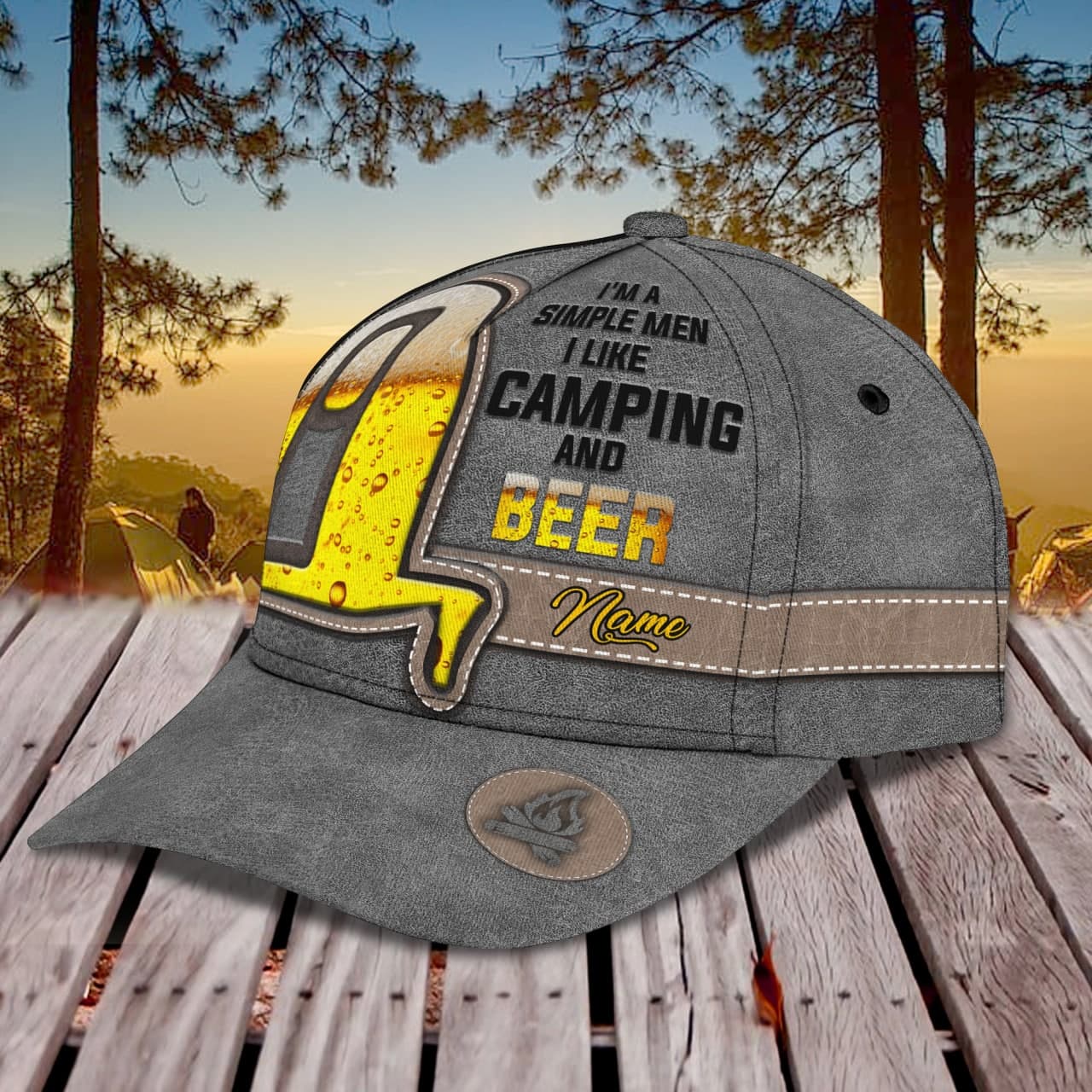 3D Classic Cap Man Like Camping And Beer Personalized Name Cap 29 Lasfour CA2226